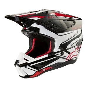 Motokrosová helma Alpinestars S-M5 Action 2 černo-bílo-fluo červená