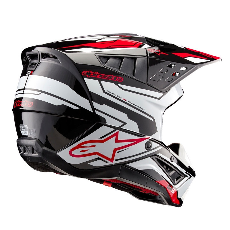 Alpinestars S-M5 Action 2 motokrossz bukósisak fekete-fehér-fluo piros