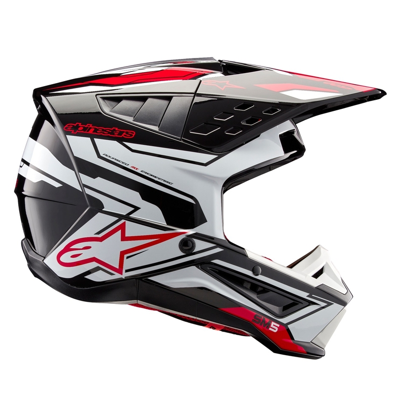 Alpinestars S-M5 Action 2 motokrossz bukósisak fekete-fehér-fluo piros