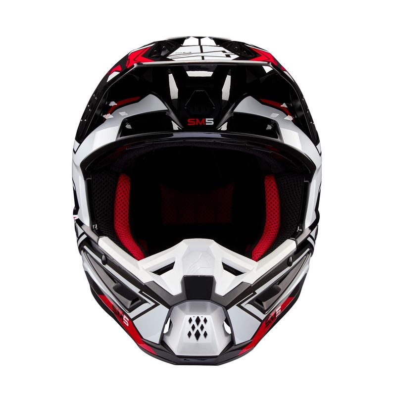 Alpinestars S-M5 Action 2 motokrossz bukósisak fekete-fehér-fluo piros