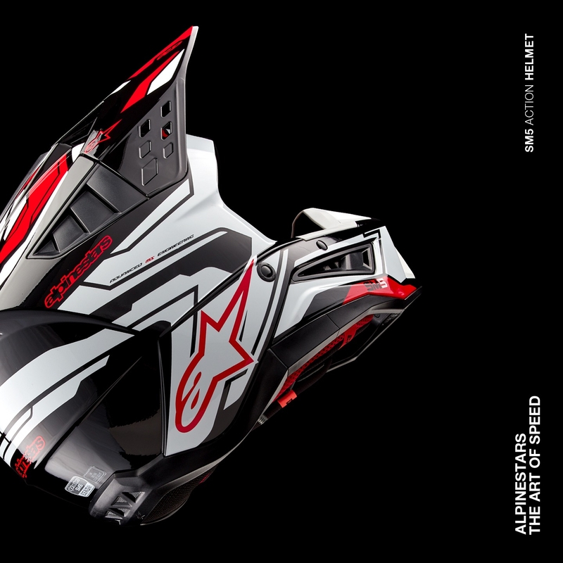 Alpinestars S-M5 Action 2 motokrossz bukósisak fekete-fehér-fluo piros