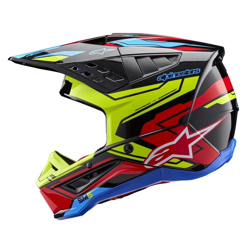 Alpinestars S-M5 Action 2 motokrossz bukósisak fluo sárga-fluo piros