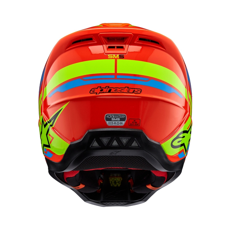 Alpinestars S-M5 Action 2 motokrossz bukósisak fluo narancssárga-világoskék- fluo sárga