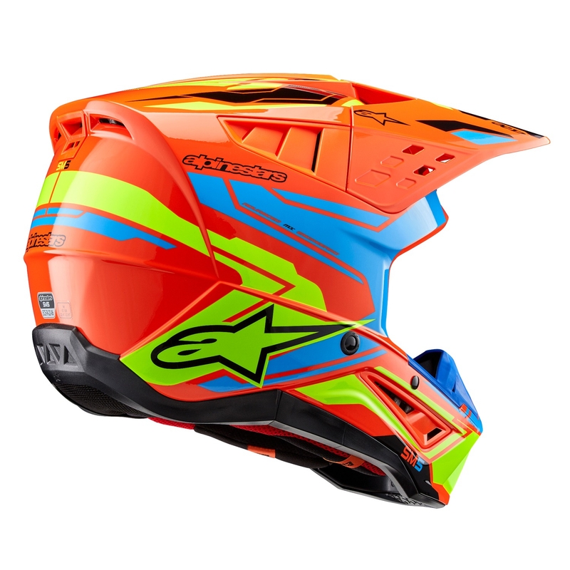 Alpinestars S-M5 Action 2 motokrossz bukósisak fluo narancssárga-világoskék- fluo sárga