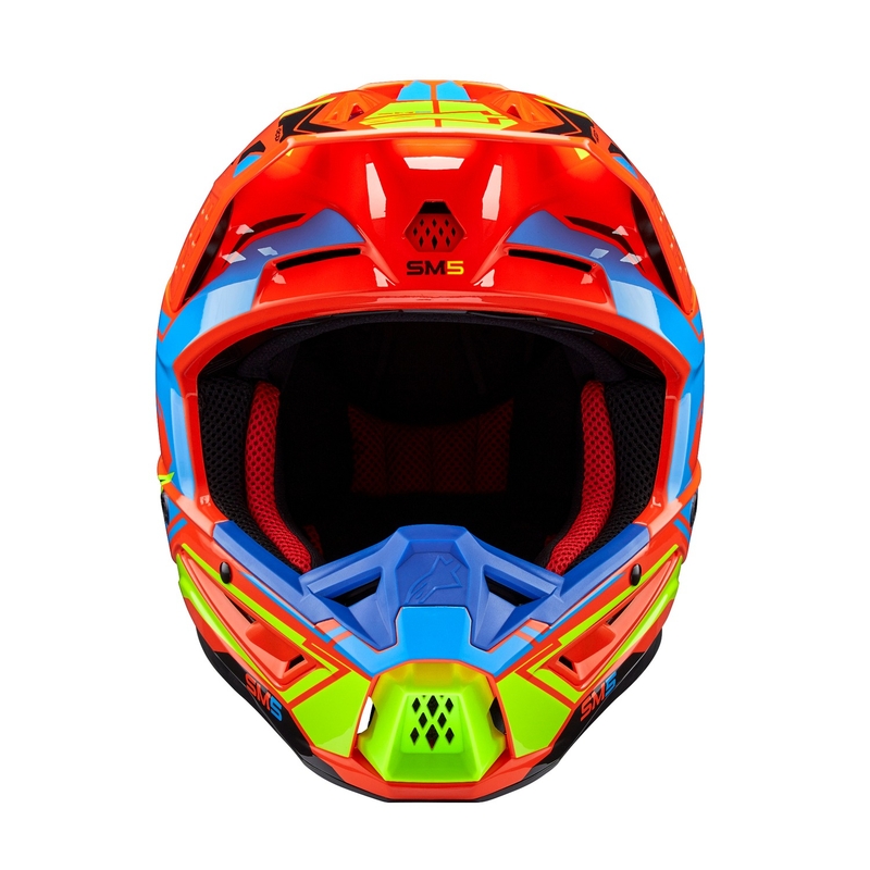 Alpinestars S-M5 Action 2 motokrossz bukósisak fluo narancssárga-világoskék- fluo sárga