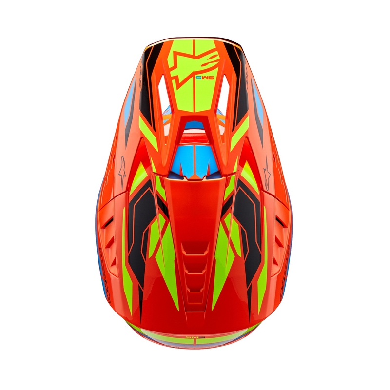 Alpinestars S-M5 Action 2 motokrossz bukósisak fluo narancssárga-világoskék- fluo sárga