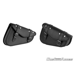 Leather saddlebag CUSTOMACCES DETROIT APD001N fekete pár