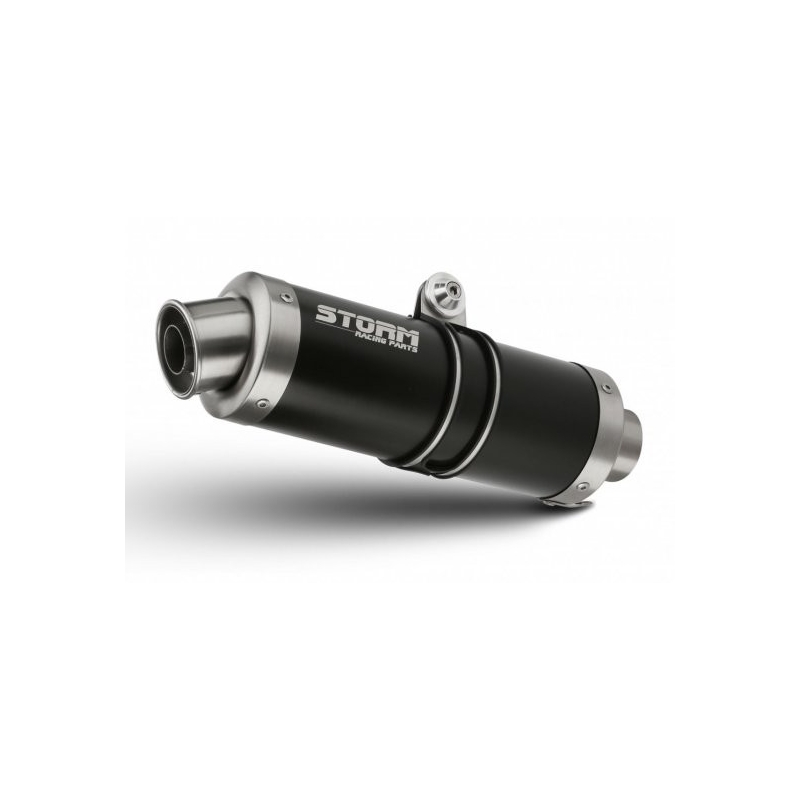 Teljes kipufogó rendszer 1x1 STORM GP Acélos fekete részére SUZUKI GSX-S 125 2017-2021, SUZUKI GSX-R 125 2017-2021