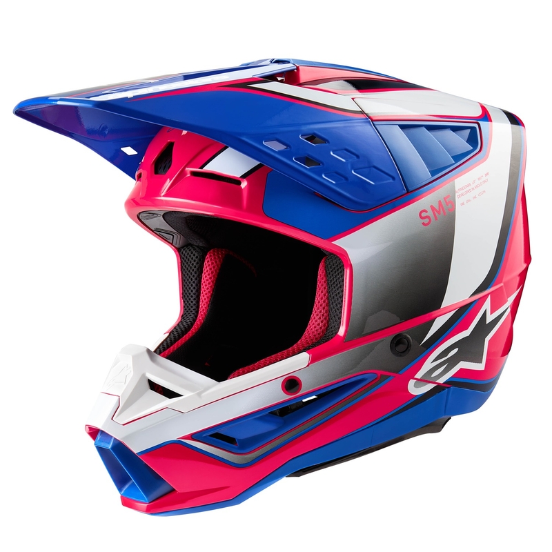 Alpinestars S-M5 Sail motokrossz bukósisak fehér-rózsaszín-kék