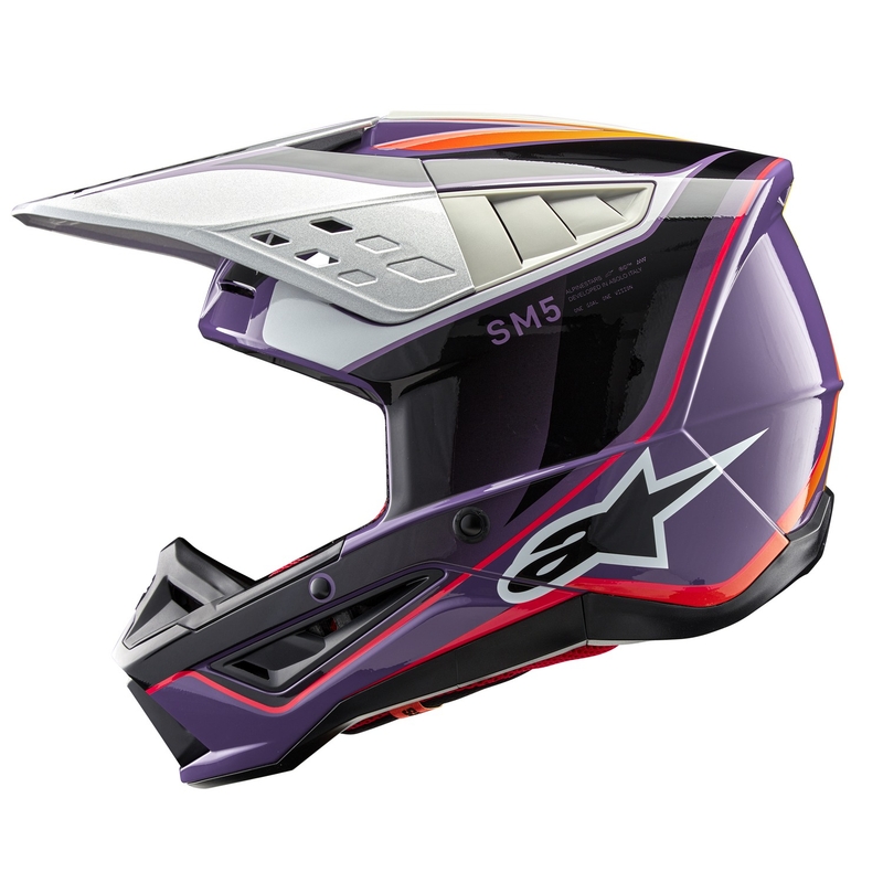 Alpinestars S-M5 Sail motokrossz bukósisak lila-fekete-ezüst