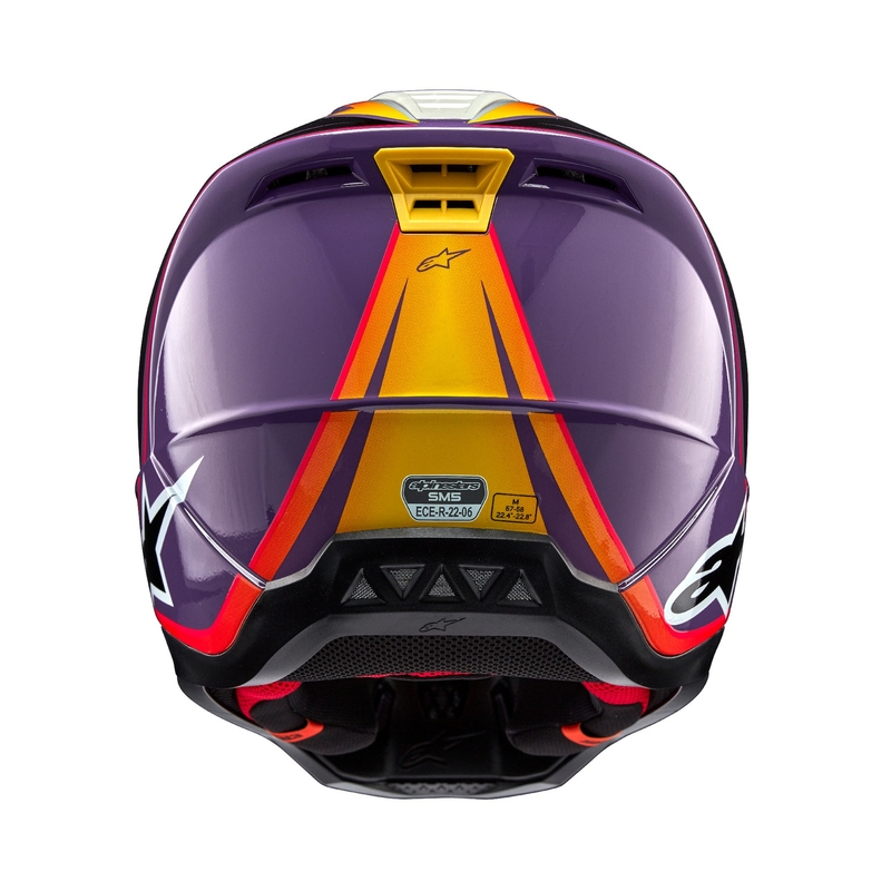 Alpinestars S-M5 Sail motokrossz bukósisak lila-fekete-ezüst