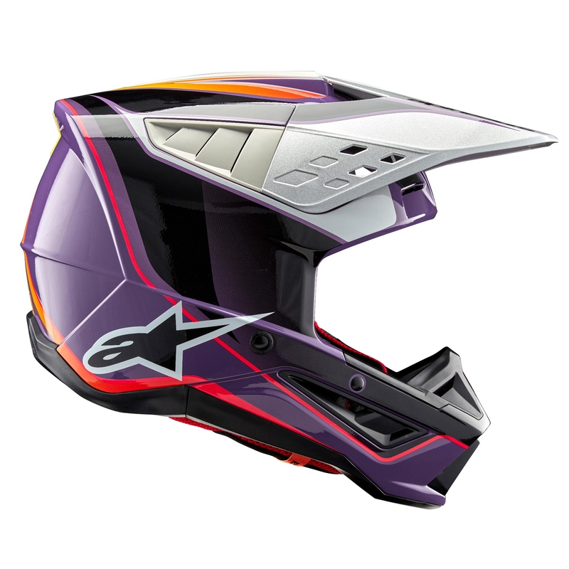 Alpinestars S-M5 Sail motokrossz bukósisak lila-fekete-ezüst