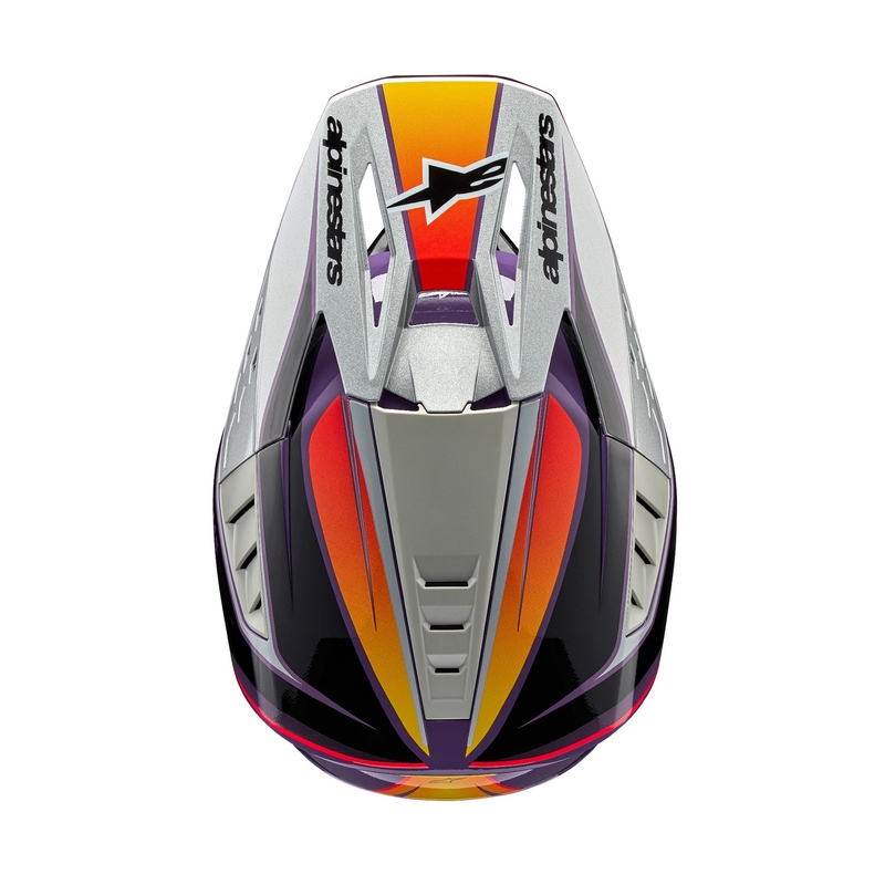Alpinestars S-M5 Sail motokrossz bukósisak lila-fekete-ezüst