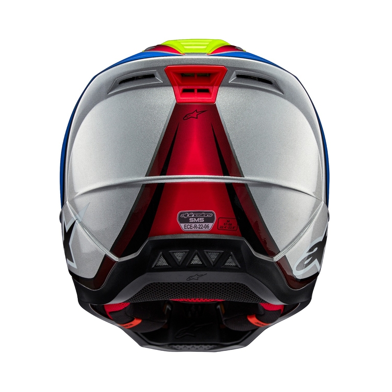 Alpinestars S-M5 Sail motokrossz bukósisak fluo sárga-kék-ezüst