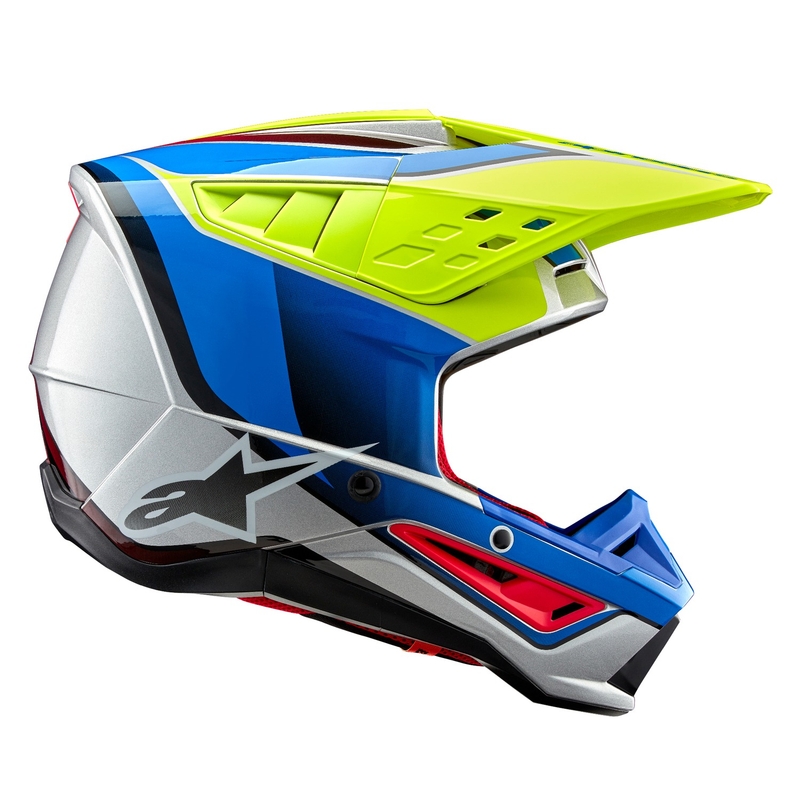 Alpinestars S-M5 Sail motokrossz bukósisak fluo sárga-kék-ezüst