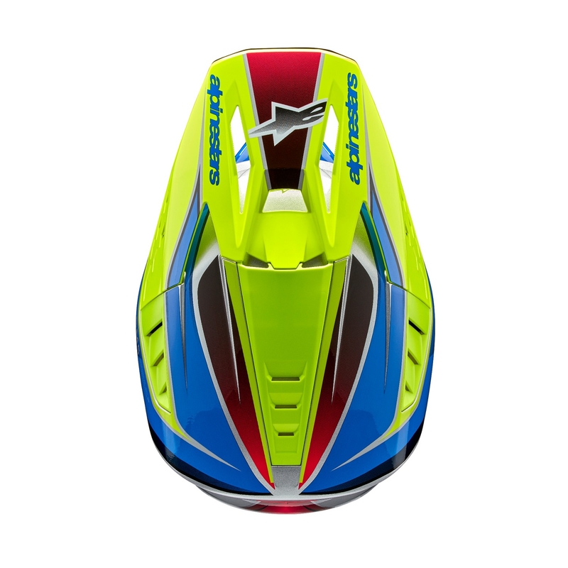 Alpinestars S-M5 Sail motokrossz bukósisak fluo sárga-kék-ezüst