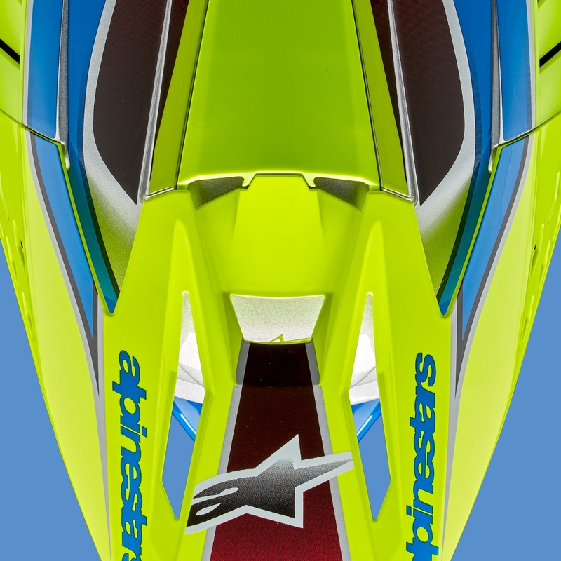 Alpinestars S-M5 Sail motokrossz bukósisak fluo sárga-kék-ezüst