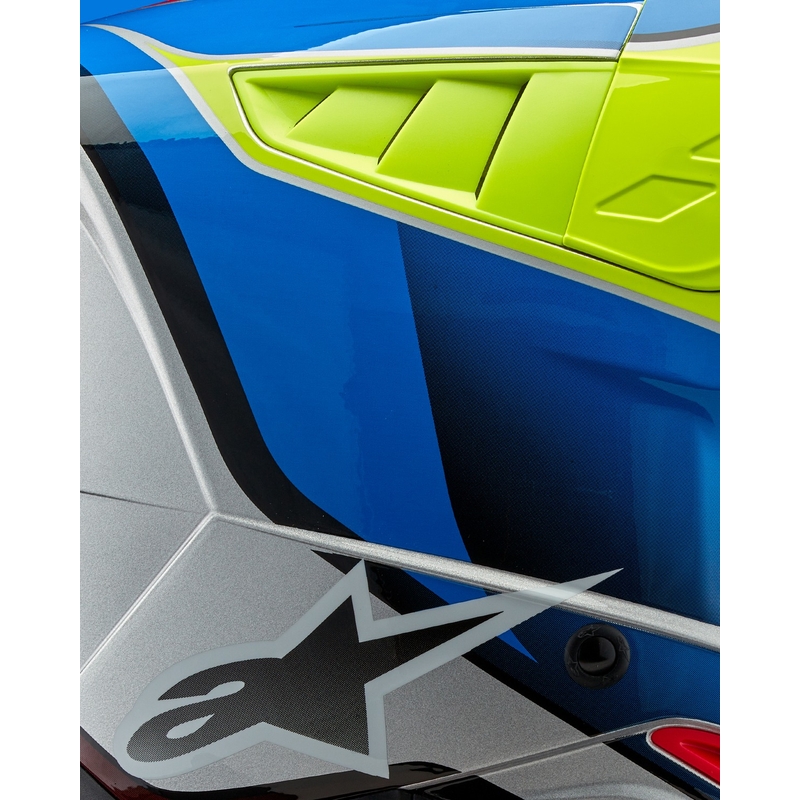 Alpinestars S-M5 Sail motokrossz bukósisak fluo sárga-kék-ezüst