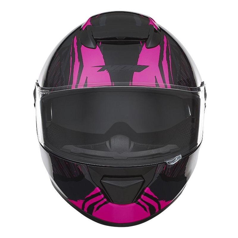 Integrált motoros sisak NOX N301 Vad fekete-fluo rózsaszín akció kiárusítás