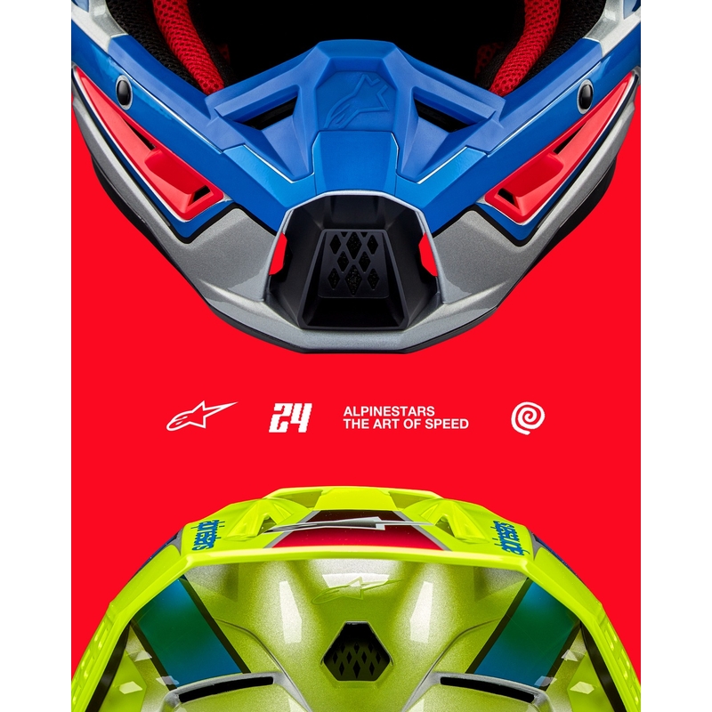 Alpinestars S-M5 Sail motokrossz bukósisak fluo sárga-kék-ezüst