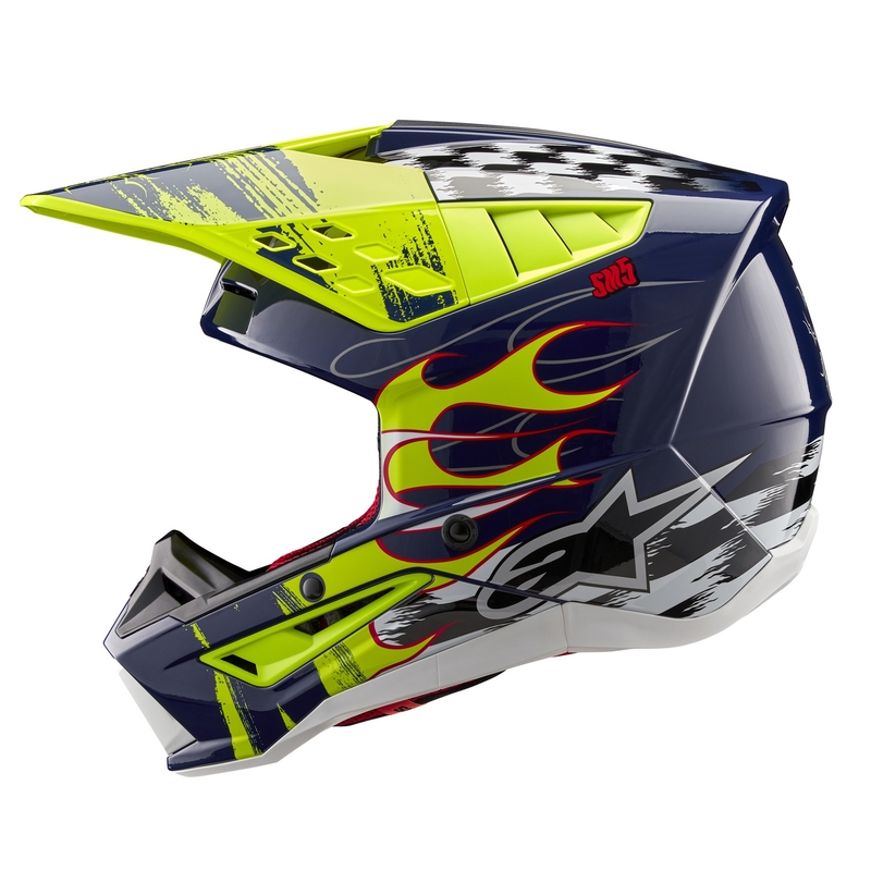 Alpinestars  S-M5 Rash motokrossz bukósisak kék-fluo sárga