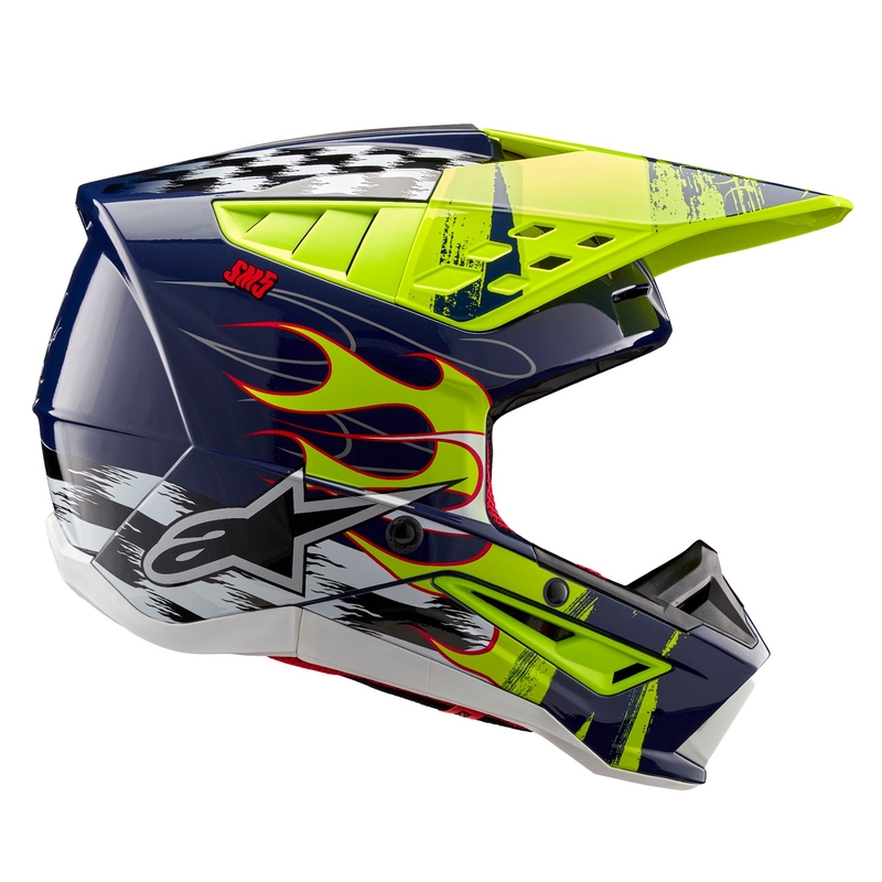Alpinestars  S-M5 Rash motokrossz bukósisak kék-fluo sárga