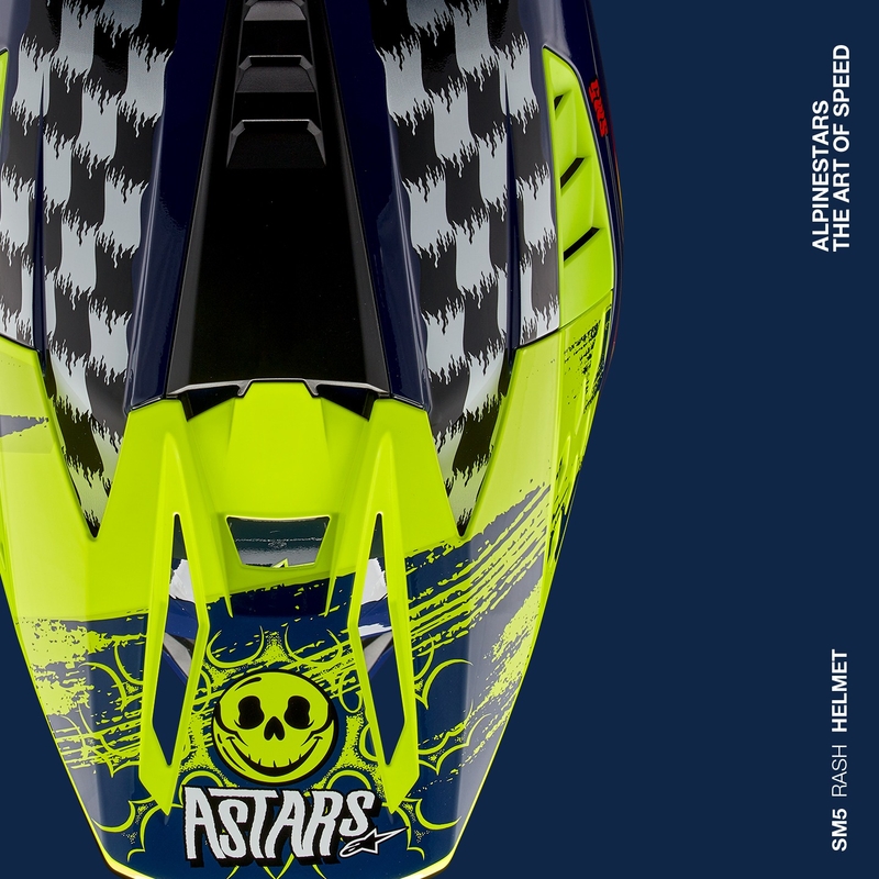 Alpinestars  S-M5 Rash motokrossz bukósisak kék-fluo sárga