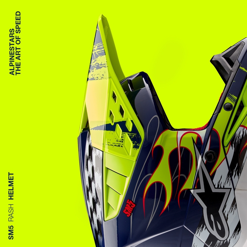 Alpinestars  S-M5 Rash motokrossz bukósisak kék-fluo sárga