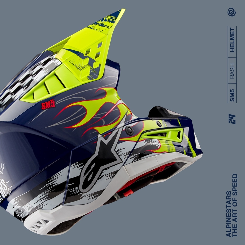 Alpinestars  S-M5 Rash motokrossz bukósisak kék-fluo sárga
