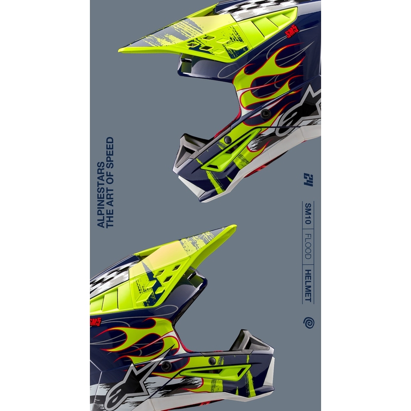 Alpinestars  S-M5 Rash motokrossz bukósisak kék-fluo sárga