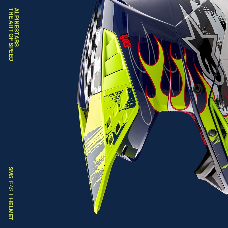Alpinestars  S-M5 Rash motokrossz bukósisak kék-fluo sárga