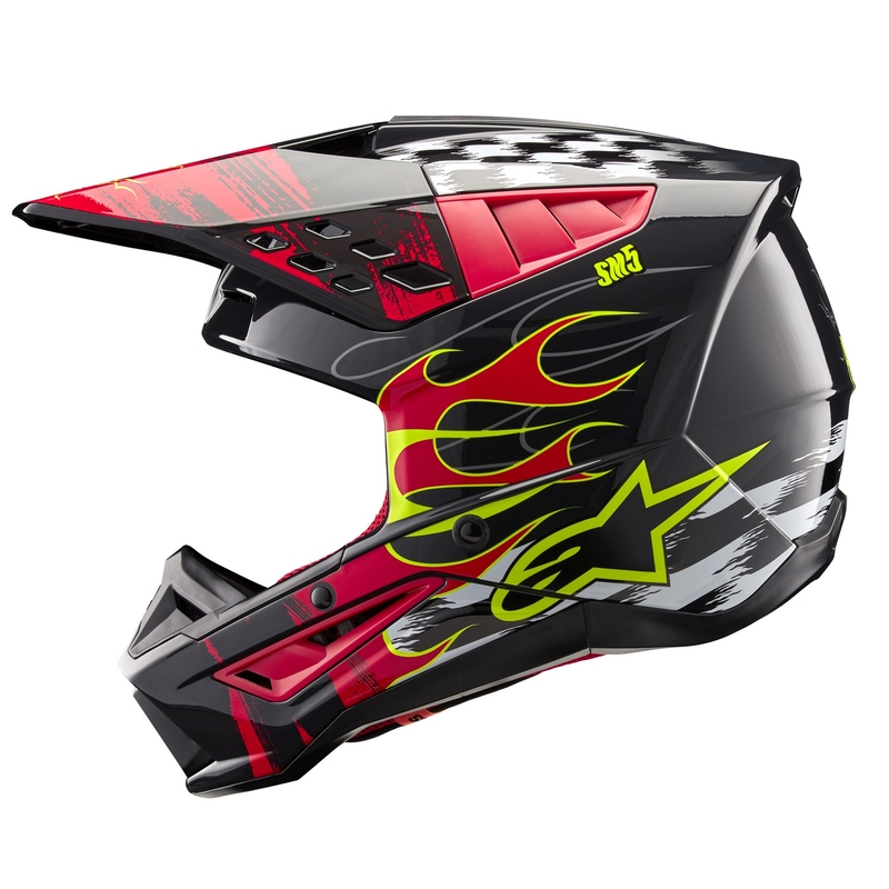 Alpinestars S-M5 Rash motokrossz bukósisak szürke-fluo piros