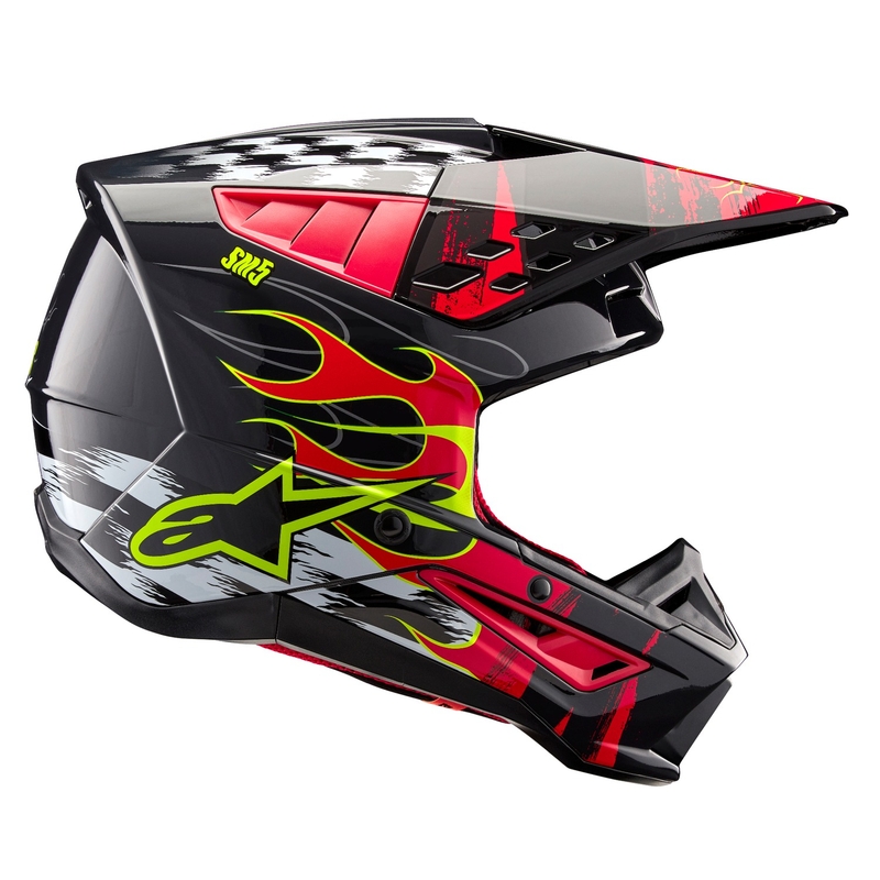 Alpinestars S-M5 Rash motokrossz bukósisak szürke-fluo piros