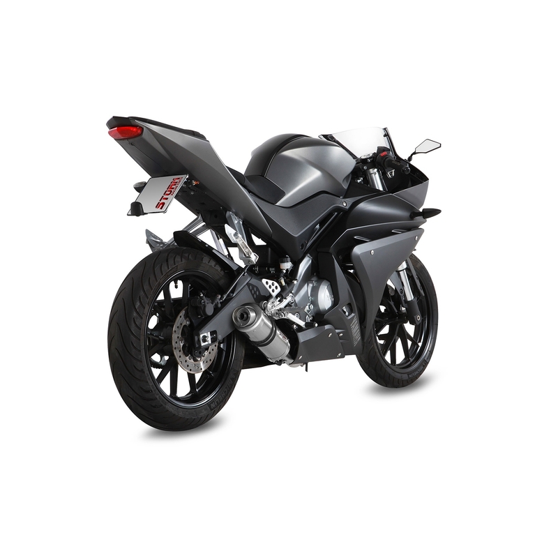 Teljes kipufogó rendszer 1x1 STORM GP rozsdamentes részére YAMAHA YZF-R 125 2014-2018, YAMAHA MT 125 2015-2019
