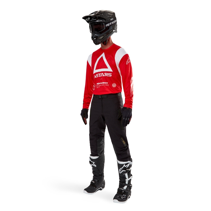 Alpinestars Techdura motocross mez fluo piros
