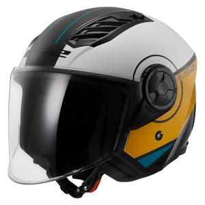 Otevřená helma na motorku LS2 OF616 Airflow II Cover lesklá bílo-hnědá