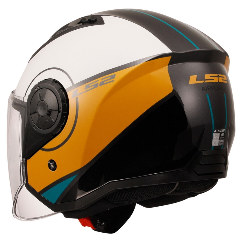 LS2 OF616 Airflow II Cover nyitott bukósisak fényes fehér-barna
