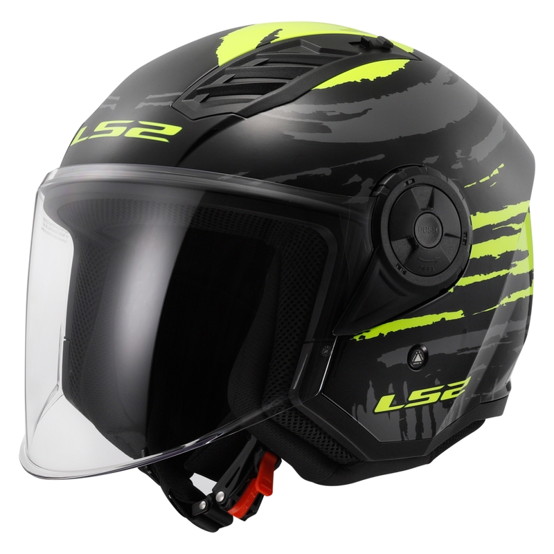 LS2 OF616 Airflow II Brush nyitott bukósisak fekete-fluo sárga