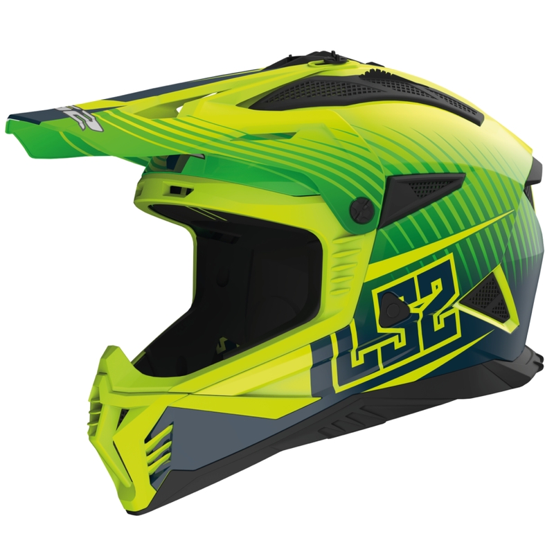 LS2 MX708 Fast II Duck motokrossz bukósisak zöld-sárga