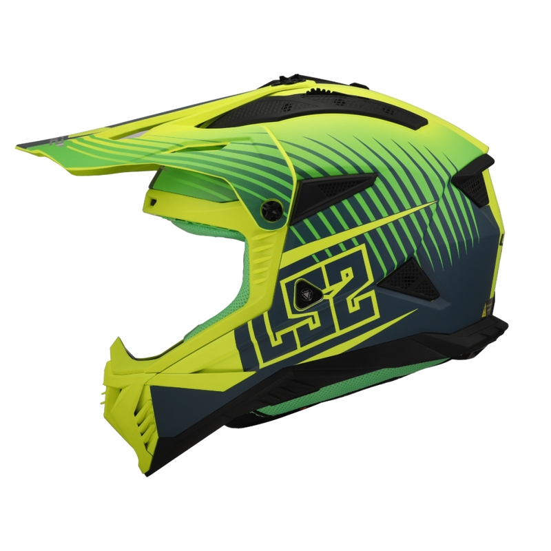 LS2 MX708 Fast II Duck motokrossz bukósisak zöld-sárga