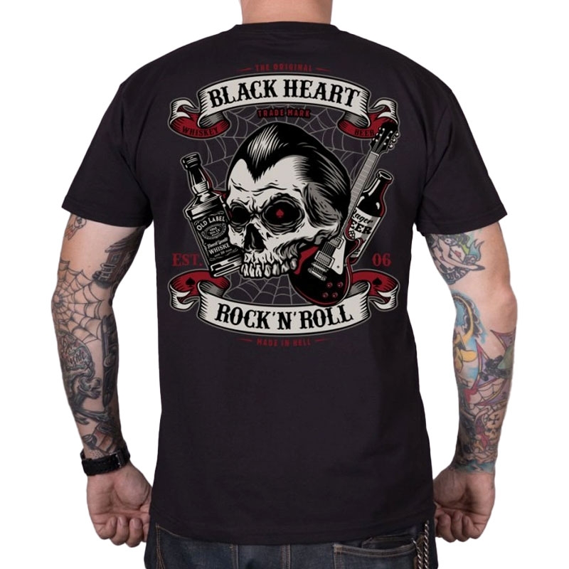 Black Heart Sör és whisky póló fekete