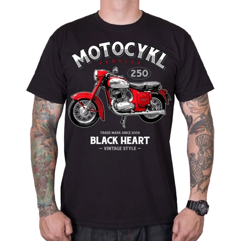 Black Heart Motorcycle Panelka póló fekete