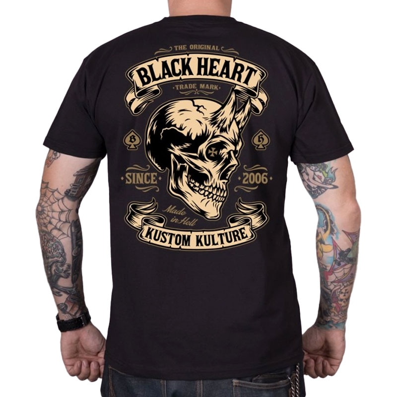 Black Heart Devil Skull póló fekete