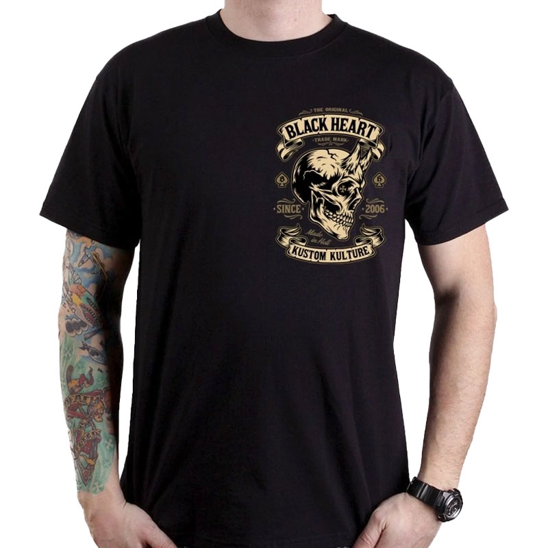 Black Heart Devil Skull póló fekete