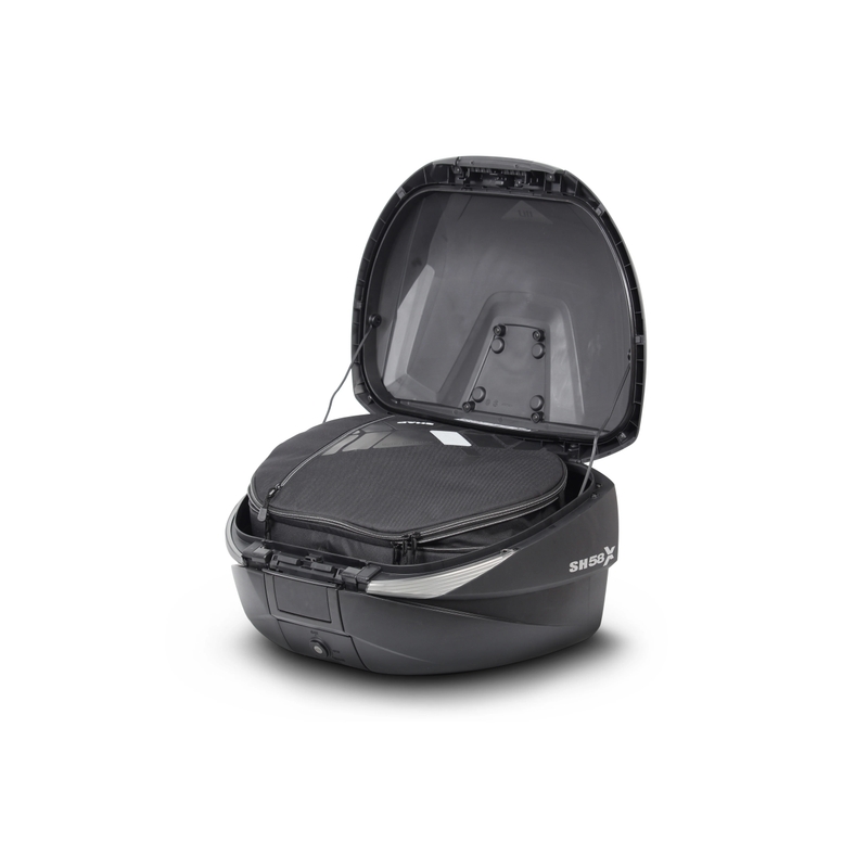 Felső csomagtartó színes fedéllel SHAD SH58X Fémes fekete with PREMIUM lock