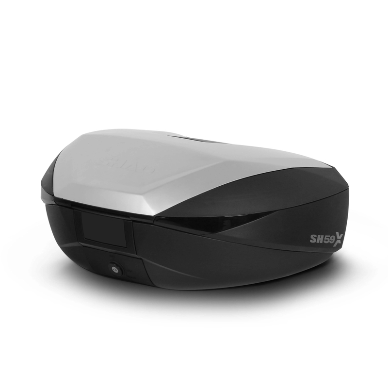 Felső csomagtartó SHAD SH59X black with aluminium cover (expandable concept) with PREMIUM SMART lock and backrest