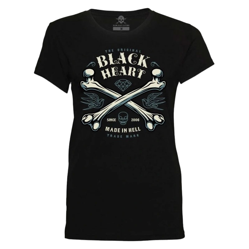 Black Heart Bones női póló fekete