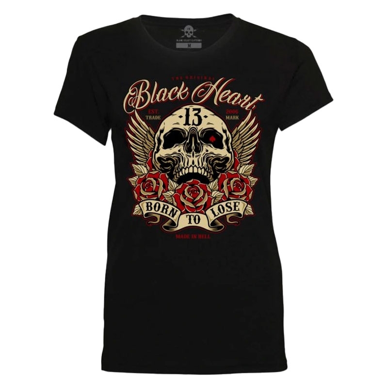 Black Heart Born To Lose női póló fekete