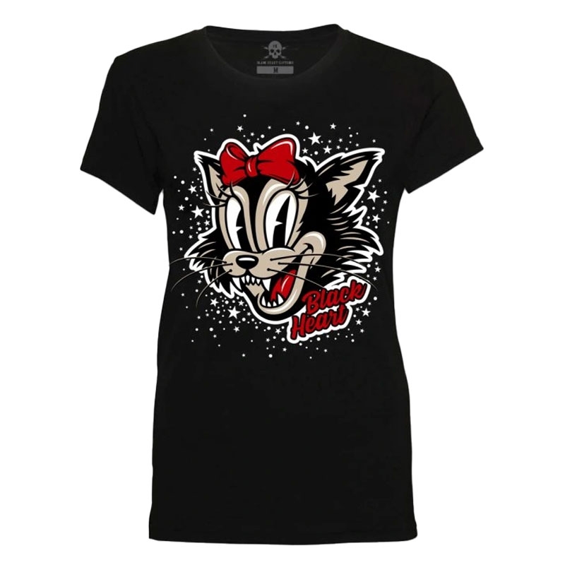 Black Heart Bad Cat női póló fekete