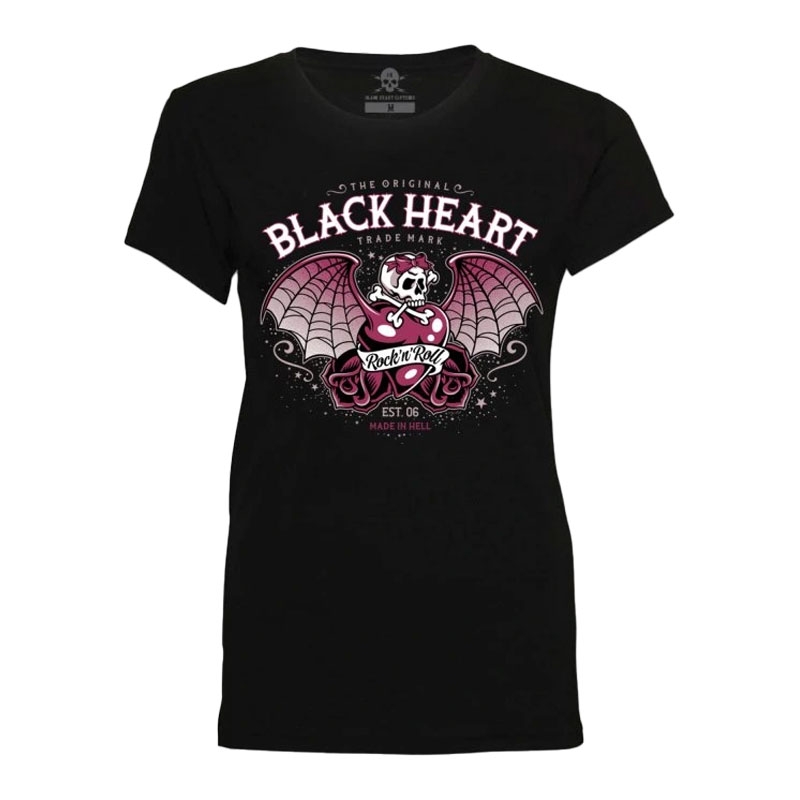 Black Heart Wings Heart női póló fekete